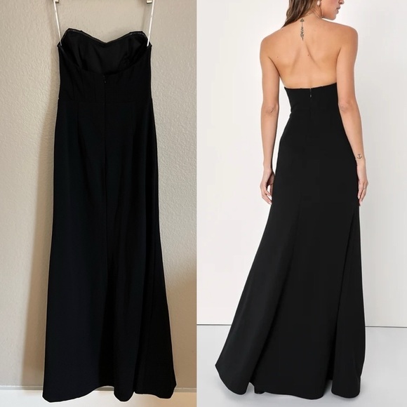 NWOT Passionate Admiration Black Strapless Bustier Maxi Dress - Picture 3 of 7